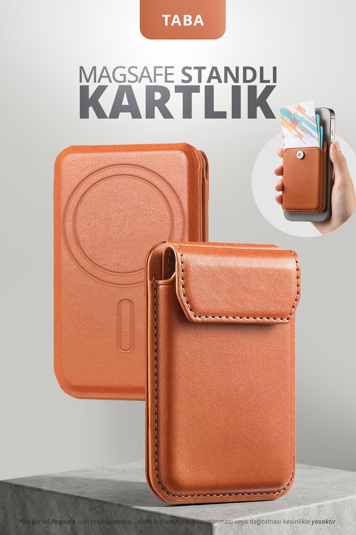 Manyetik Telefon Kartlığı 3 Bölmeli Magsafe Uyumlu Yapışmalı Kart Cüzdanı